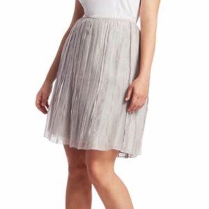 Nic & Zoe ash gray pleated flirt skirt 12P
